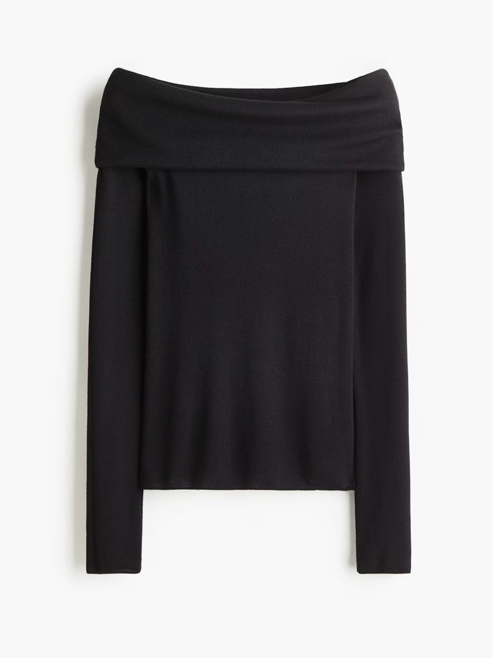 H&M Black Ribbed Knit Top